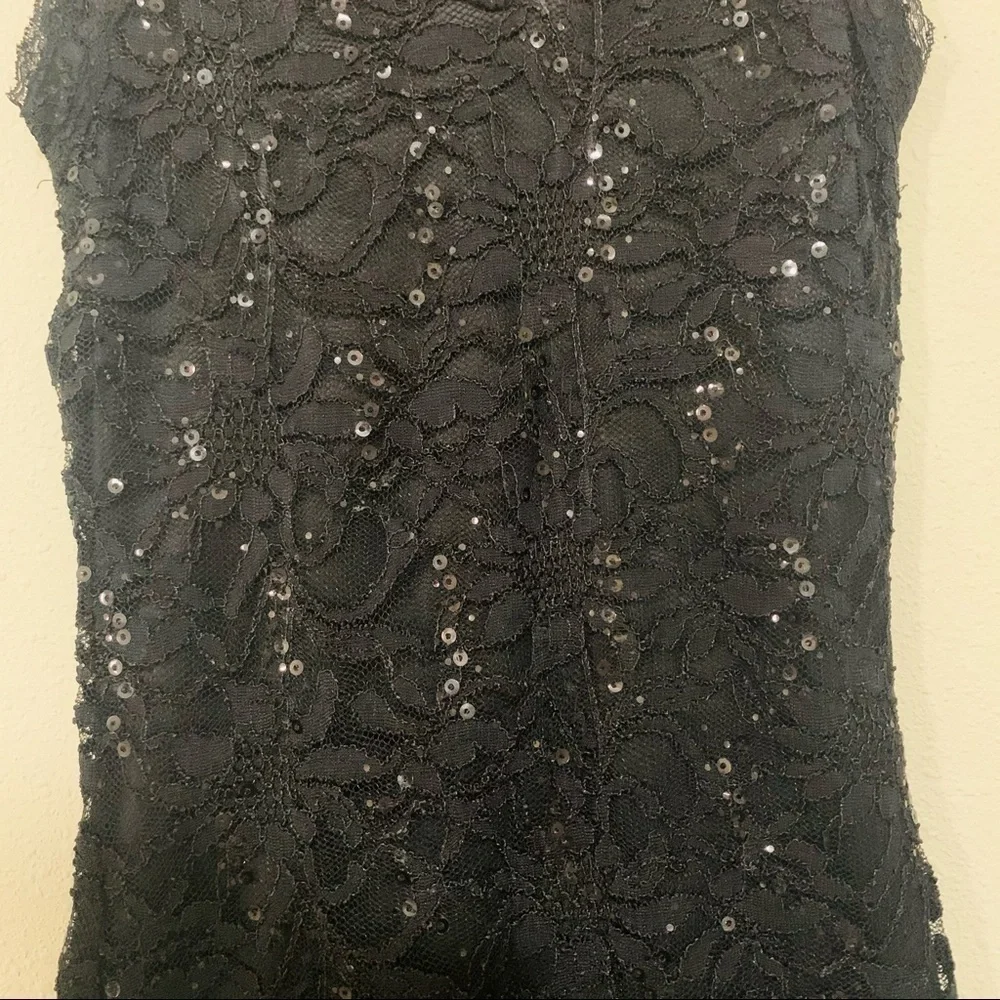 EMERALD SUNDAE black lace sequin bodycon dress S